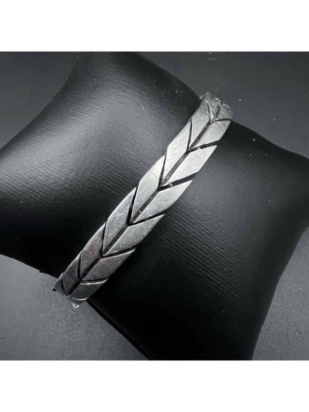 Vintage Mexico Sterling Silver Chevron Link Bracelet 45g 7.5" - Picture 2 of 16